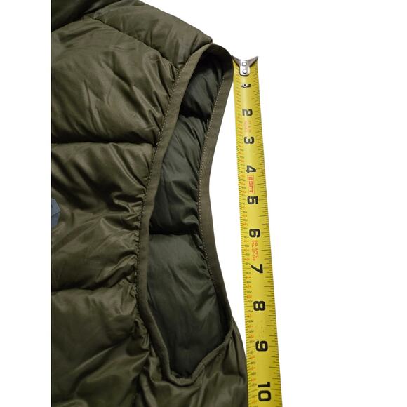 Mens Mountain Hardwear Green Down Vest Zipper Pockets Medium Olive/Green EUC - Picture 5 of 14